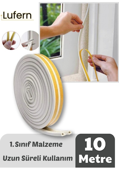 Premium Kapı Pencere Soğuk Toz Geçirmez İzolasyon Fitili Kendinden Yapışkanlı Isı Yalıtım 2x5 10 Mt 10 Metre