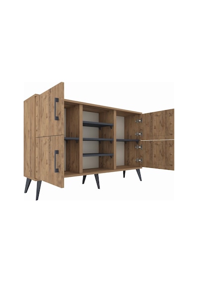 Arges Konsol 5 Raflı 4 Kapaklı 132x30x83 Çam-çam/antrasit Çam/antrasit Arges Konsol 5 Raflı 4 Kapaklı 132x30x83 Çam-çam/antrasit Çam/antrasit