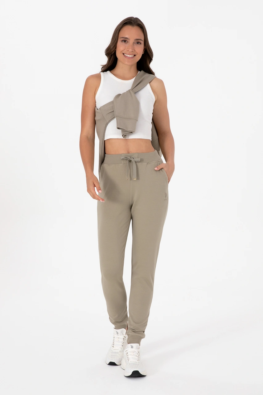 U.S. Polo Assn. Kadın Açık Haki Jogger Eşofman Altı 50313584-VR183