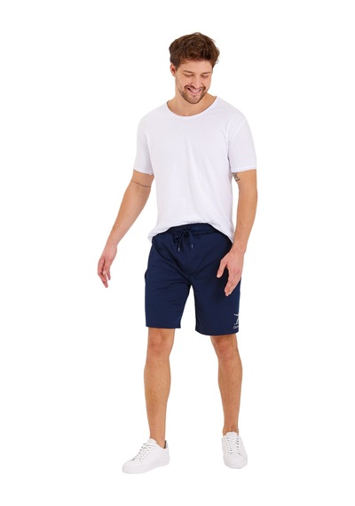 Adams Erkek Reflektör Logo Regular Fit Cepli Spor Şort Navy