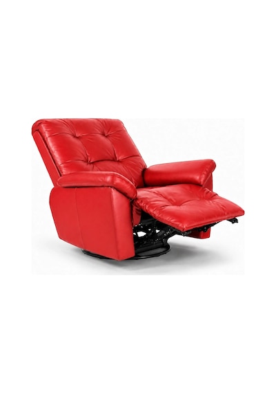 Smarto Relax Basel Elektrikli Masajlı Döner Sallanan Tv Koltuğu Kontrol Panelli Ergonomik Gerçek Deri Baba Koltuğu Kırmızı