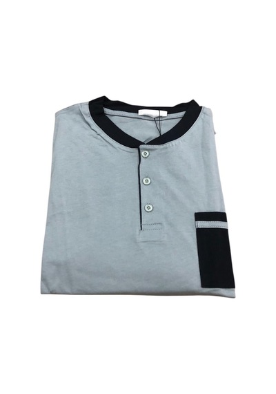 Pijamoni Erkek %100 Pamuk Penye Mevsimlik Uzun Kollu Pijama Takımı 6840 Gri