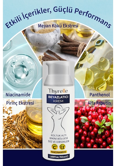 Thyrelle Cilt Beyazlatıcı Kararma ve Renk Eşitsizliklerine Karşı Etkili Bakım Kremi 50 ML