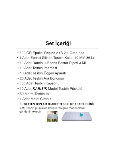 Epoksi Tesbih Kalıbı Yapım Seti 10 Mm