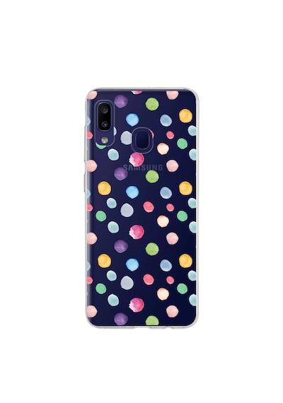 Samsung Galaxy M10s İle Uyumlu 1mm Slim Fit Water Color 6 Baskılı Şeffaf Kılıf Şeffaf