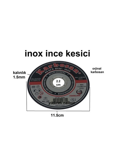 Karbosan İnox İnce Kesici 115lik