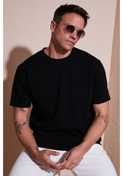 Buratti Pamuklu Regular Fit Bisiklet Yaka Basic Erkek T Shirt 5902772 Siyah
