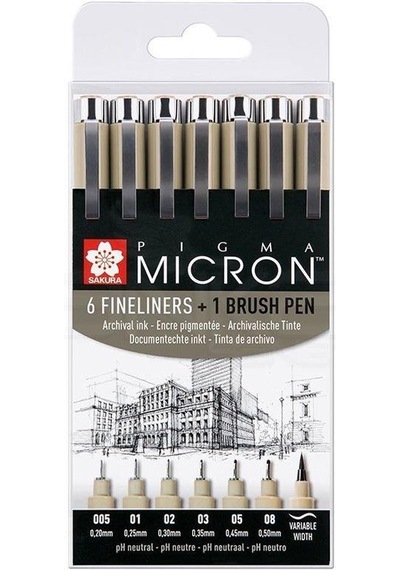 Pıgma Mıcron Black Set 6+1