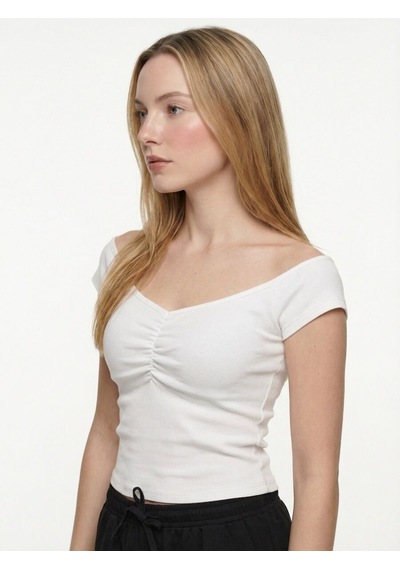 LOFT Slim Fit Kadın Bluz K.kol Lf2042136 Q1.v1 Beyaz