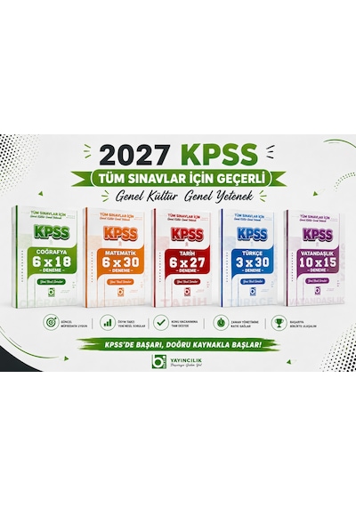2027 Kpss Gygk Tüm Dersler 31 Deneme Qr Çözümlü Tarih - Coğrafya - Vatandaşlık - Türkçe - Matematik