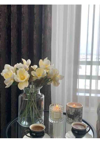 Yapay Çiçek Manolya Letex Eva Magnolia 33Cm Beyaz Krem