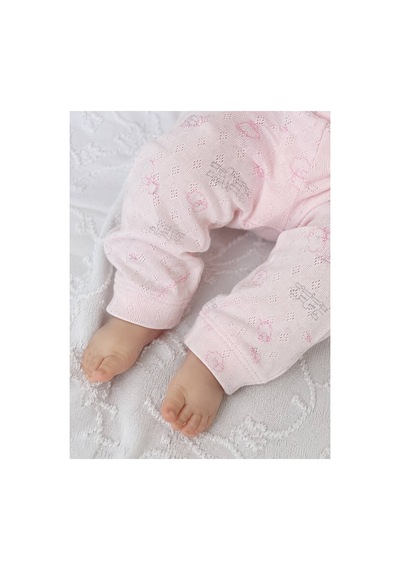 H&c Coolboy H&c %100 Pamuk Jakarlı Kuzu Desenli Bebek Tek Alt Pantolon 0-36 Ay Pembe