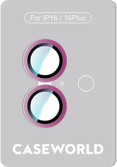 Apple Uyumlu   iPhone 16 Caseworld Alloy Serisi Oleofobik Anti Reflective Kamera Lens Koruyucu Pembe