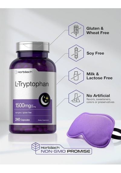 Horbäach L Tryptophan 1500mg 240 Capsul. Usa Menşei. 4047