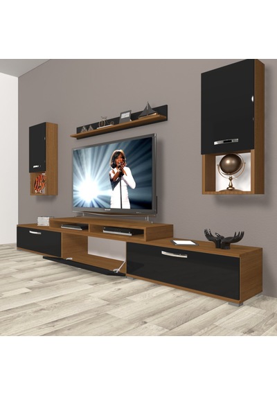 Decoraktiv Ekoflex 270da Slm Tv Ünitesi Tv Sehpası Ceviz - Siyah