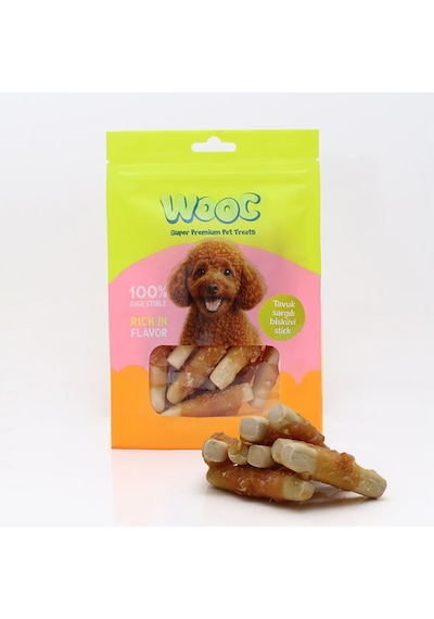 Wooc Tavuk Sargılı Bisküvi Stick Köpek Ödülü 75 Gr
