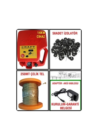 14 Kw Elektrikli Çit Makinası Takımı Çelik Telli 2.5 Dönüm İçin