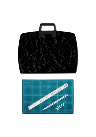 Proje Çantası 38x55 Cm A3 Kesim Matı Çift Taraflı Kesim Altlığı Kretuar Seti Cetvel Mimarlık Seti
