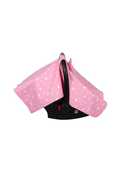 Sevi Bebe Fiyonklu Ana Kucağı Örtüsü Art-204 Pembe Yıldız-9084337367143