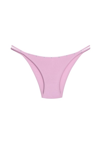 New Lilla 1025 Çift İp-Taş Detaylı Bikini Külot Paketi Çok Renkli