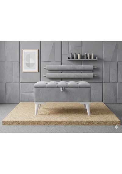 Sandıklı Puf Bench Ayakucu 65 35 Açık Gri - Bej