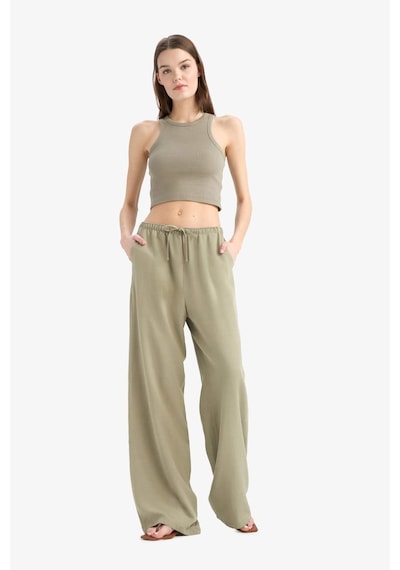 DeFacto Keten Karışımlı Palazzo Pantolon Wide Leg Geniş Bol Paça Üç Cepli Normal Bel Basic Düz Standart Boy C4545AX25SPKH459 DeFacto Keten Karışımlı Palazzo Pantolon Wide Leg Geniş Bol Paça Üç Cepli Normal Bel Basic Düz Standart Boy C4545AX25SPKH459