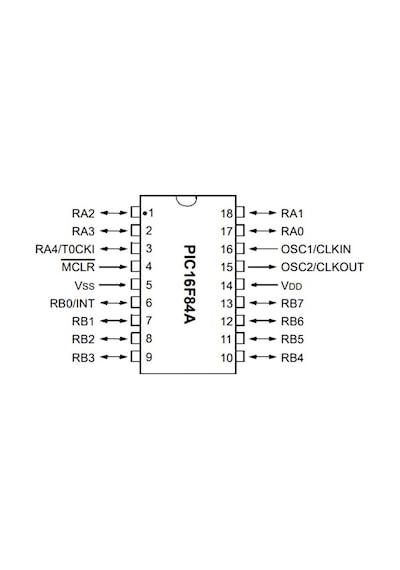 Pıc16F84A 20/P Pdıp-18 8-Bit 20Mhz Mikrodenetleyici