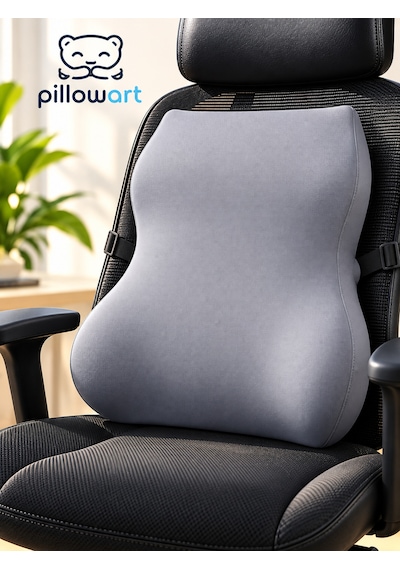 Pillowart Ortopedik Visco Sırt Bel Destek Minderi Anatomik Lomber Omurga Destekli Ergonomik Bel Yastığı