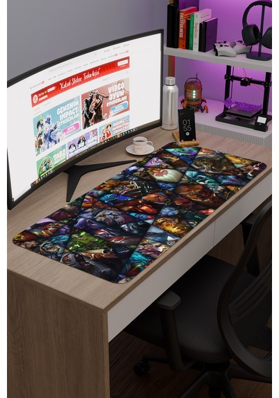 Dota 2 Kaymaz Dikişli Kauçuk Oyuncu Mousepad V2 - 90x40 Xxl Gaming Mouse Pad Fare Altlığı