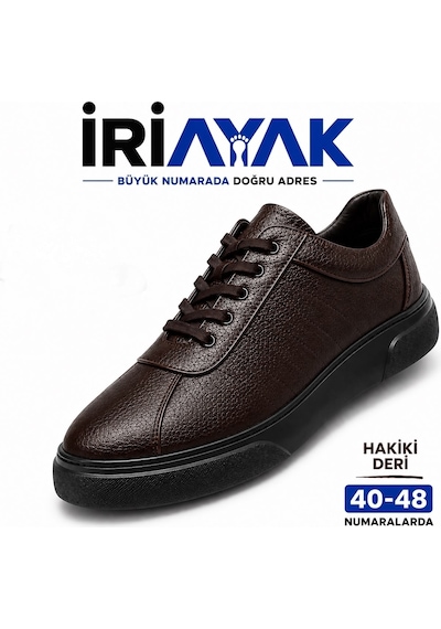 İriayak Büyük Numara Hakiki Deri 45-48 / Rahat Casual Ayakkabı / Erkek - Günlük Kullanıma Uygun Kahverengi - Siyah İriayak Büyük Numara Hakiki Deri 45-48 / Rahat Casual Ayakkabı / Erkek - Günlük Kullanıma Uygun Kahverengi - Siyah