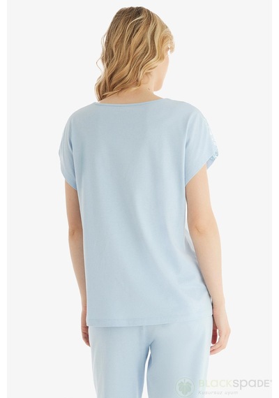 Blackspade Kadın Premium Kısa Kol Mavi Pijama Takımı C6t4n8o15 mavi