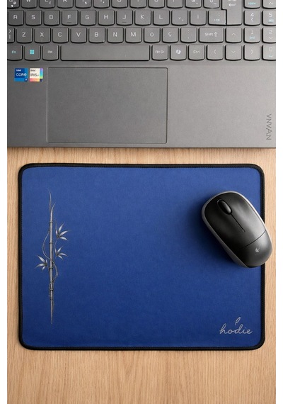 Bamboo Desenli Minimal Mousepad Mavi 23,5 33 Cm Kaymaz Taban Mavi - 829434987 Mavi - 829434987