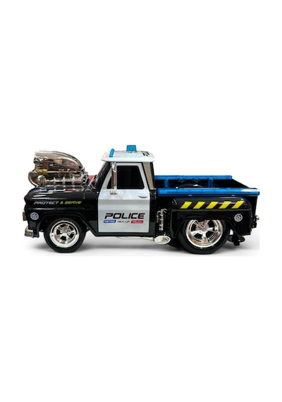 Uzaktan Kumandalı Sesli Işıklı Usb Şarjlı Kasalı Model Drift Kamyonet Polis Aracı Çok Renkli