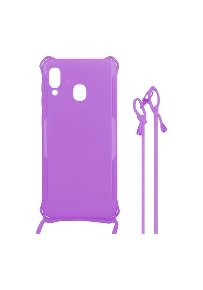 Nettech Samsung Galaxy A30 Uyumlu İpli Nano Arka Koruma Kılıf - Pembe Pembe