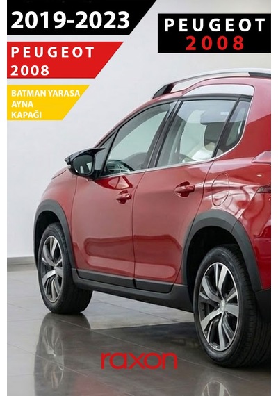 Peugeot 2008 2019 2023 Batman & Yarasa Ayna Kapağı Parlak Piano Black Sport