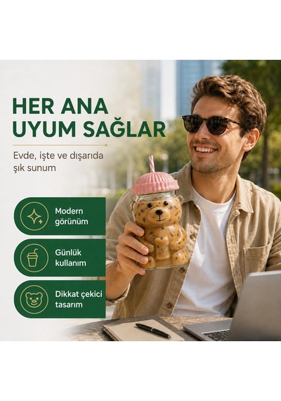 Ayıcıklı Cam Bardak 580 Ml - Pipetli Kapaklı Borosilikat İçecek Bardağı - Soğuk Kahve Smoothie Limonata Su İçin Sevimli Ayı Tasarım - Hediye Kupa Dekoratif Sunum - Pembe Beyaz - Çok Renkli Ayıcıklı Cam Bardak 580 Ml - Pipetli Kapaklı Borosilikat İçecek Bardağı - Soğuk Kahve Smoothie Limonata Su İçin Sevimli Ayı Tasarım - Hediye Kupa Dekoratif Sunum - Pembe Beyaz - Çok Renkli