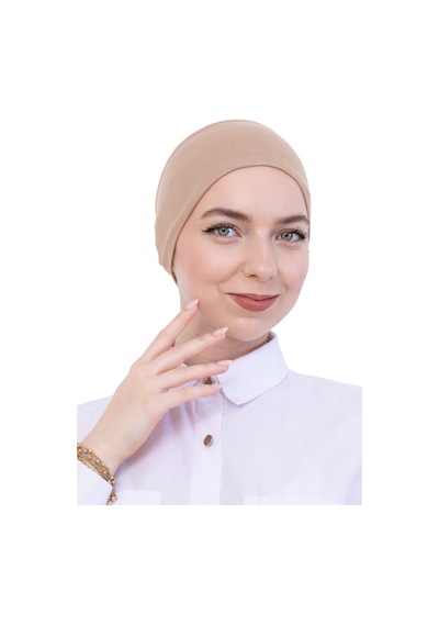 Modish Group Kadın Tesettür Bandana Penye Kaymaz Hazır Şal Eşarp Altı Bone Rahat Kullanım Koyu Vizon