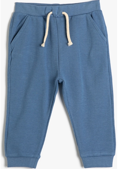 Koton Jogger Eşofman Altı Beli Bağlamalı Cep Detaylı Pamuklu Mavi 4wmb40032tk 4WMB40032TK653 Mavi