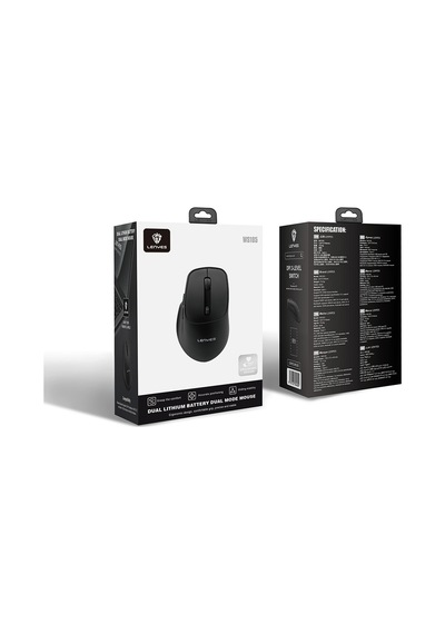 Lenyes Ws105 Sessiz Buton Tasarımlı Çift Bluetooth Bağlantılı 2.4g Kablosuz Mouse 1600 Dpı Siyah Ws105