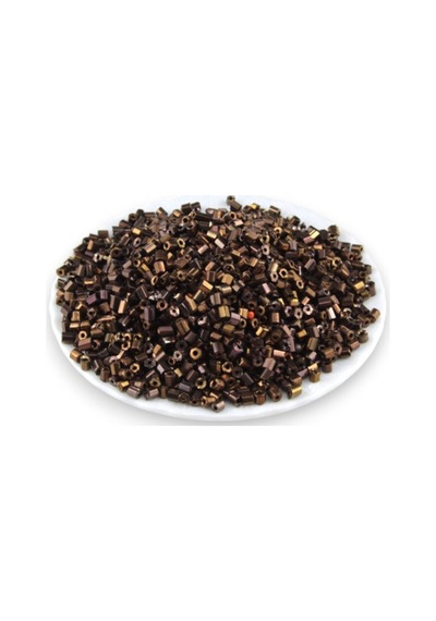Kahve Kaplama 5x4 Mm Büyük Kesme Boncuk 50 Gr