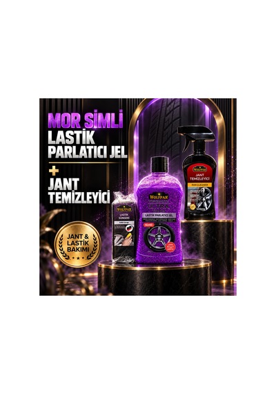 Mor Simli Lastik Parlatıcı Jel Ve Jant Temizleyici Lastik & Jant Bakım Seti