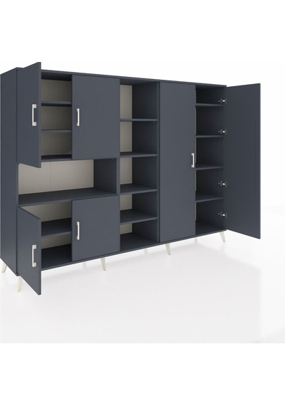 Hyperion Dolap 13 Raflı 6 Kapaklı 220x44x163 Antrasit-antrasit Antrasit-antrasit Hyperion Dolap 13 Raflı 6 Kapaklı 220x44x163 Antrasit-antrasit Antrasit-antrasit
