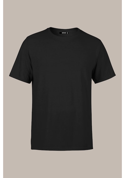 MMetalic Erkek Pamuklu Kısa Kollu V Yaka T-Shirt (501126077) Siyah