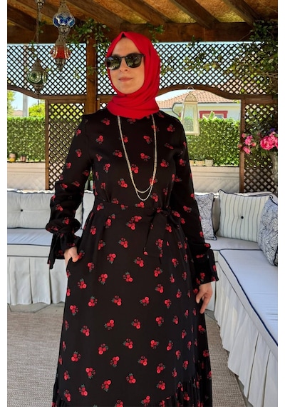 Rabia Şamlı Gül Siyah Elbise Normal