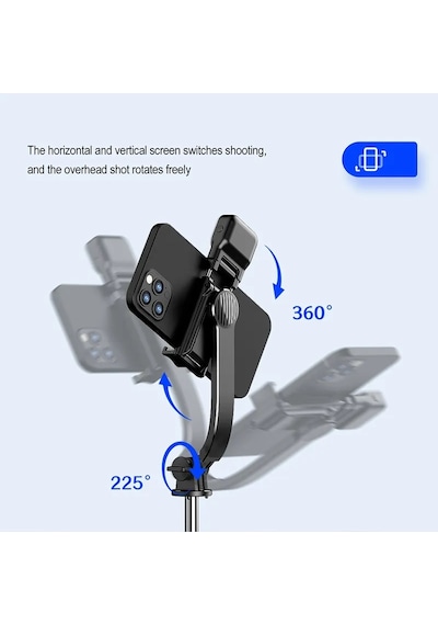 HP-T13 Çok Amaçlı Kumandalı Selfie Çubuğu Masa Üstü Tripod 107 CM