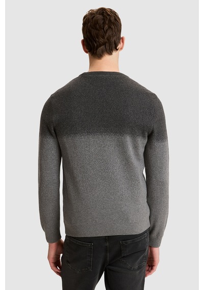 U.S. Polo Assn. Erkek Antrasit Bisiklet Yaka Regular Fit %100 Pamuk Geçişli Renkli Kazak 50327453-vr006