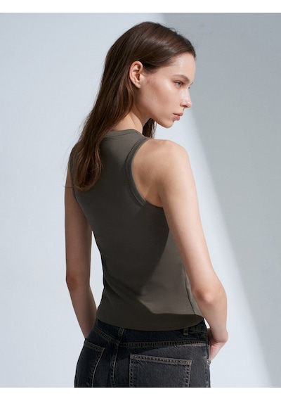 Dilvin 21259 Bisiklet Yaka Top-haki