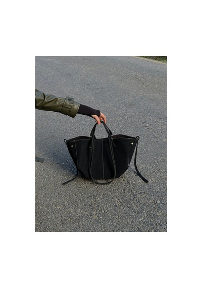 Na Nura Collection Süet Siyah Polen El Ve Omuz Çantası Siyah - 787185029 Siyah