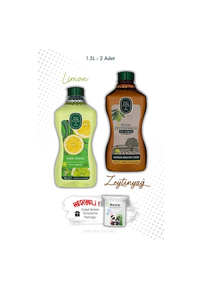 Zeytinyağlı Çeşme Limonu Ve Zeytinyağlı Sıvı Sabun 1.5l Ve Rosıe