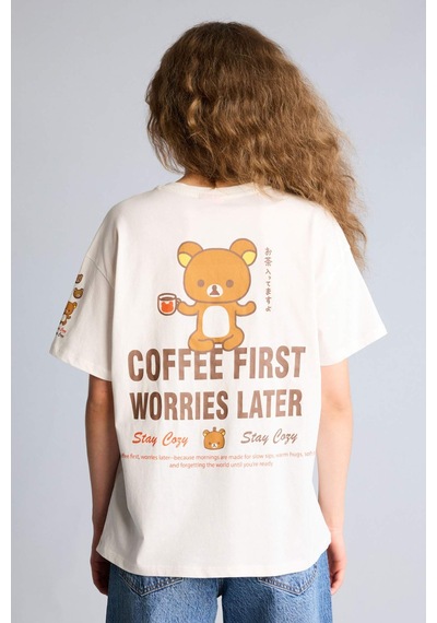 Defacto Rilakkuma Oversıze Bisiklet Yaka Baskılı Kısa Kollu Tişört H0262ax26smwt32 Beyaz-wt32 Defacto Rilakkuma Oversıze Bisiklet Yaka Baskılı Kısa Kollu Tişört H0262ax26smwt32 Beyaz-wt32